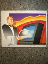 vintage original airbrush advertising art technology 8x10 painting signed ooak