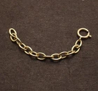 Oval Cable Chain 4 Bracelet Necklace Extender Lock Clasp Real 14K Yellow Gold