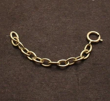 Oval Cable Chain 4 Bracelet Necklace Extender Lock Clasp Real 14K Yellow Gold