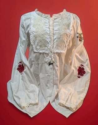 Odd Molly  496 Be the Giver Cotton Long Sleeves Blouse Pewter Buttons Size 3