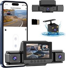 4-Channel 360  Dash Cam 1080P Front Rear Inside Left Right GPS WiFi