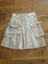 Unisex Utility Cargo Kilt Skirt-Heavy Cotton Canvas-Pleated-Excellent Condition