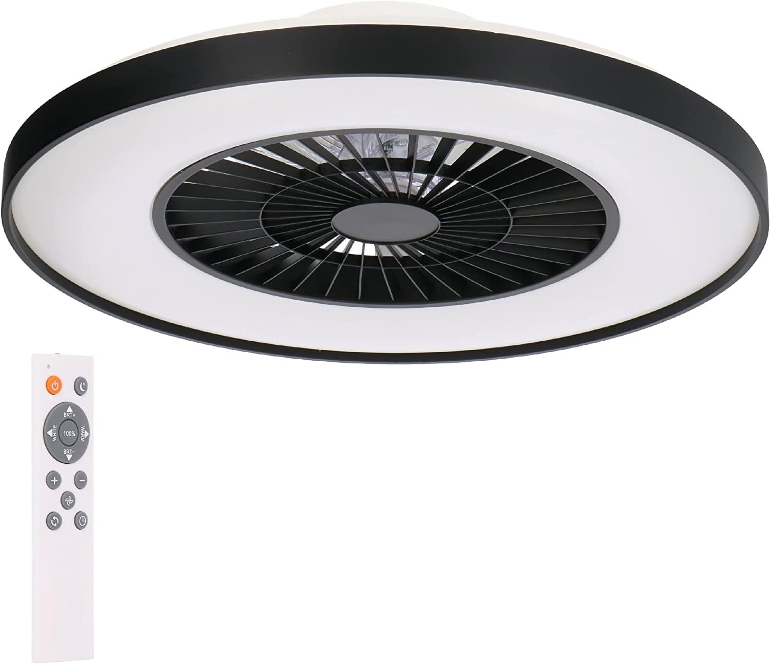 LED-Deckenventilator mit Leuchte 60W 60cm warm-neutralweiß dimmbar