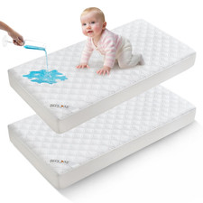 Waterproof Mattress Protector Crib, 2 Pack Soft Mattress Pad, Noiseless Machine