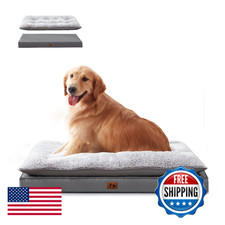 Warmrest Lot de 2 lits imperméables pour chien taille moyenne chiens, coussin en peluche et orthopédique