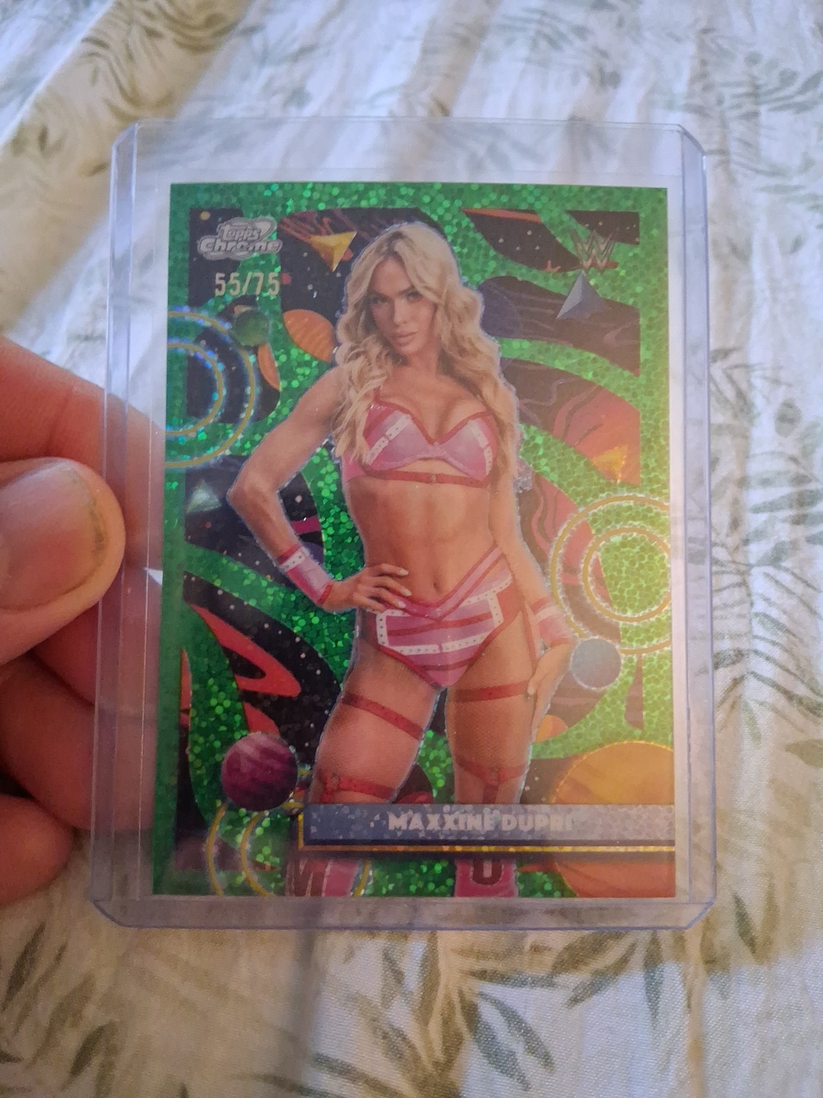 2026 Topps Chrome Cosmic Maxxine Dupri Green Speckle /75 WWE