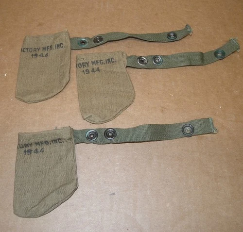 ORIGINAL WW2 US Military Canvas Rifle Muzzle Cover, Victory MFG Dated 1944