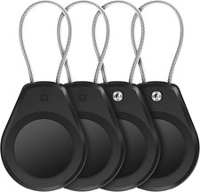 Waterproof Airtag Keychain Holder - 4 Pack Air Tag Lock Case with Wire Cable C