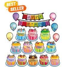 20 Pcs Happy Birthday Bulletin Board Set Birthday Chart Classroom Wall Decora...