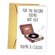 Funny Retro Record Player Birthday Card Gift for Grandpa Dad Him Men, 40th 6
