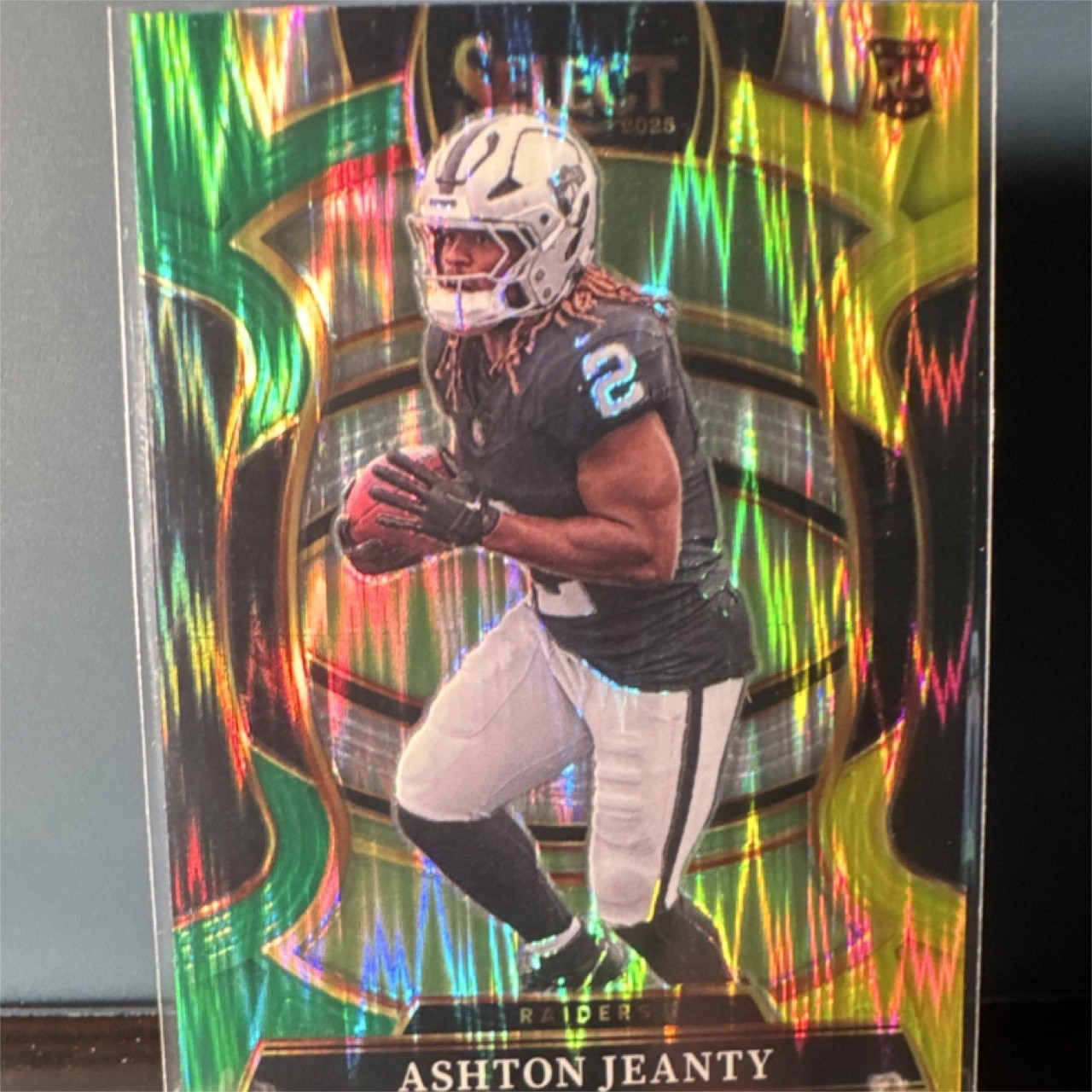Panini 2025 Select Green & Yellow Shock Concourse Ashton Jeanty #4 Raiders
