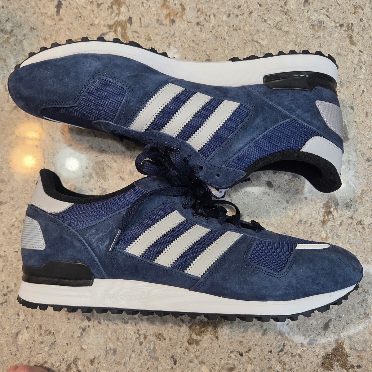 Adidas ZX 700 Mens Navy Grey Suede Mesh Running Shoes S79182 Size