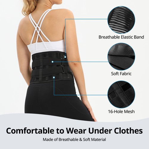 Back Waist Support Lower Lumbar Belt Brace Adjustable Pain Relief for Men Women - Picture 10 of 27
