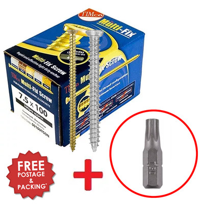 Timco Betonschrauben 7,5 mm | 40-200 mm Größen | Multi-Fix Befestigungsschrauben