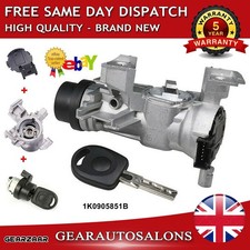 FOR VW GOLF MK5 MK6 2004-2013 IGNITION STARTER SWITCH STEERING LOCK BARREL & KEY