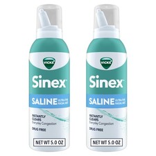 Vicks Sinex SALINE Nasal Spray, Drug Free Ultra Fine Mist, Clear Everyday Si...