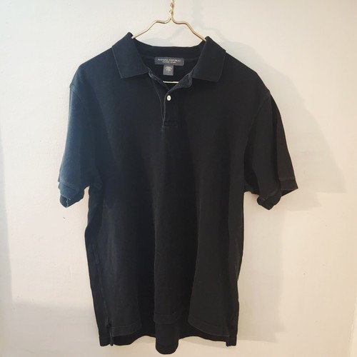 Banana Republic Factory Store Mens Black Short Sleeve Collared Polo Shirt Size L