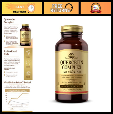 Quercetin Complex with Ester-C, 100 Veg Capsules - Immune Support, Antioxidant,