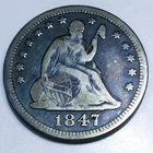 1847 Seated Liberty Quarter Beautiful Coin Rare Date