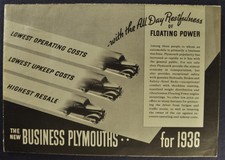 1936 Plymouth Business Brochure Folder Coupe Sedan Nice Original 36 1936 Plymouth Business Brochure Folder Coupe Sedan Nice Original 36