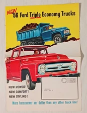 Vintage 1956 Ford Triple Economy Trucks Farm Mailer Booklet Brochure
