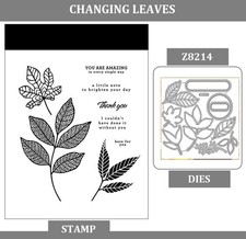 CHANGING LEAVES Stamps and Metal Cutting Dies Scrapbooking DIY Card Making