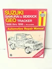 Haynes 1626 Suzuki Samurai & Sidekick Geo Tracker 1986-1989 Repair Manual Guide.