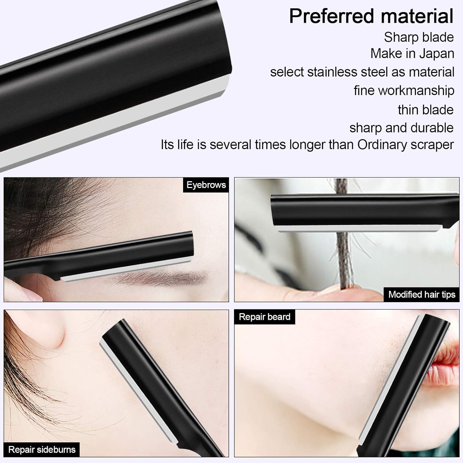  Eyebrow Razor, Eyebrow Razor Shaper for Men and Women, Grooming Shavers (black)