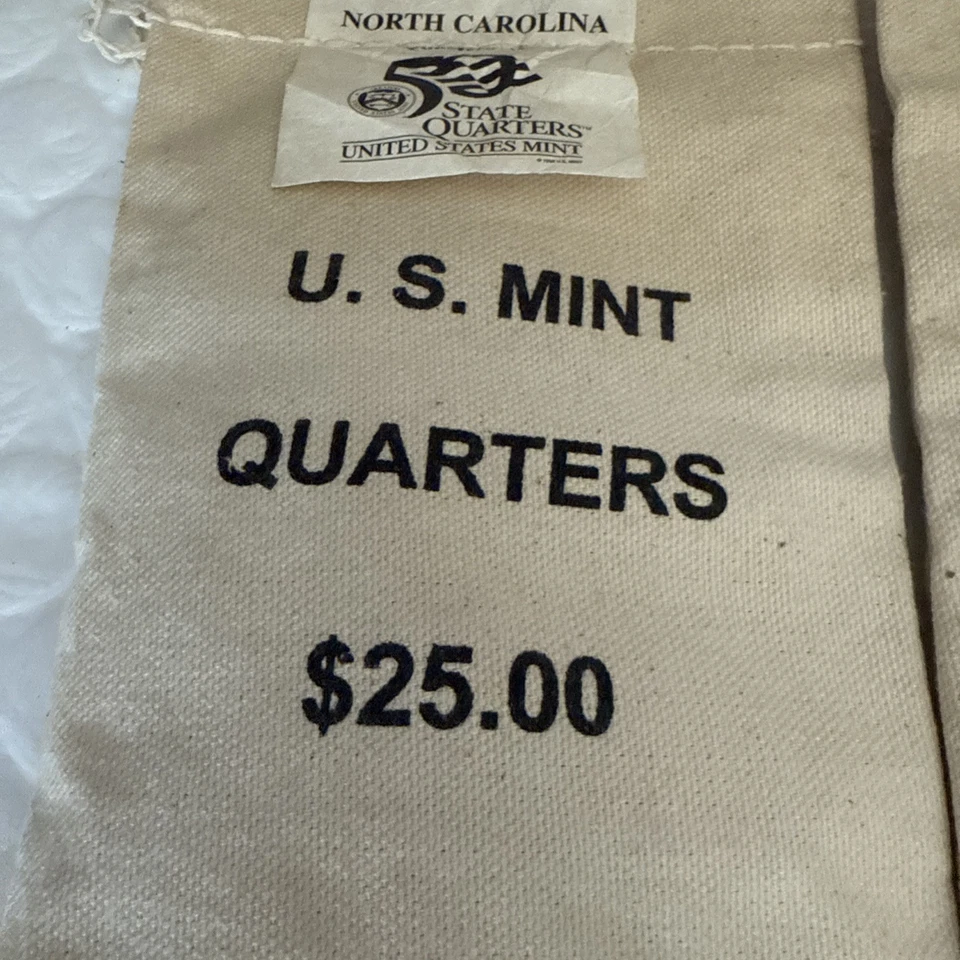 2001-P And D North Carolina State Quarter Original Mint Sewn Bag 100 coins EACH - Image 3 of 4