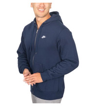 Nike Men  s Full Zip Club Fleece Hoodie FN3861-451 Blue Size XL