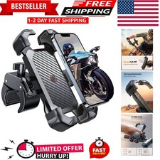 Motorcycle Phone Mount, 1s Auto Lock 100mph Military Anti-Shake Bike Phone...