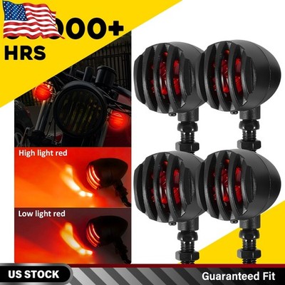 4X Motorcycle Turn Signal Tail Light Red Brake Light Indicator Blinker Universal