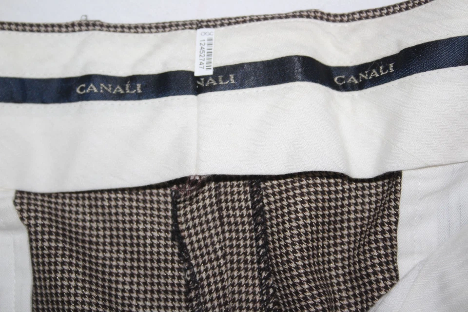 Traje de hombre CANALI 38R Micro-Pata de gallo 2B 2 ventilaciones boleto bolsillo pantalones 34 X 29 Foto 4 de 4