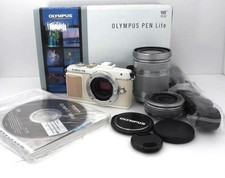 OLYMPUS PEN Lite E PL7 White Double Lens Set ZE3 From Japan