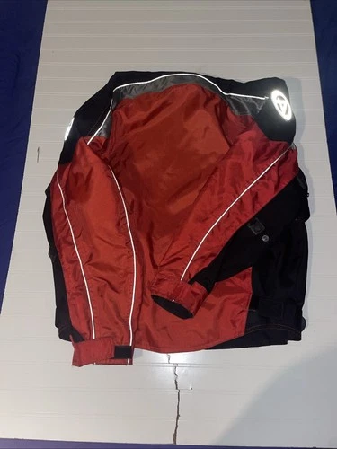 AGV Sport Motorcycle Jacket Men's XL Black Red Zip Heavy Nylon Polyester image 15