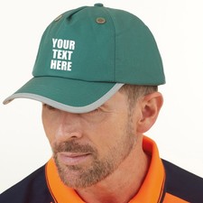 Personalised Yoko Hi-Vis Safety Bump Cap Custom Text Printed 5 Panel Sports Hat