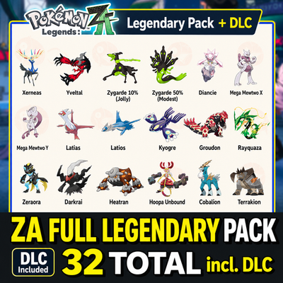 Pokemon ZA Legendary Pokémon Pack | Choose 10 or ZA+DLC 33 Set