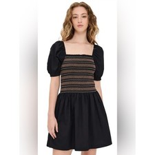 Madewell Poplin Puff-Sleeve Mini Dress Small NWT