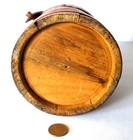 ANTIQUE SM. PRIMITIVE BENTWOOD SUGAR FIRKIN BUCKET 2-FINGER BANDS-SWING HANDLE — photo 5