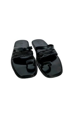 Dear Frances Damen-Sandalen schwarz Leder geflochtene Riemen ''Lee''. UK 7 / EU 40 / US 9.