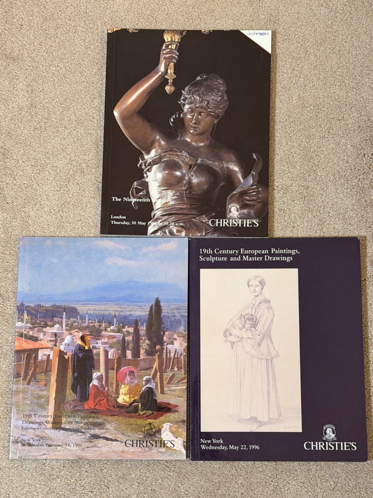 Christie's NY Auction Catalog 19th Century European Art Lot of 3 - 1996