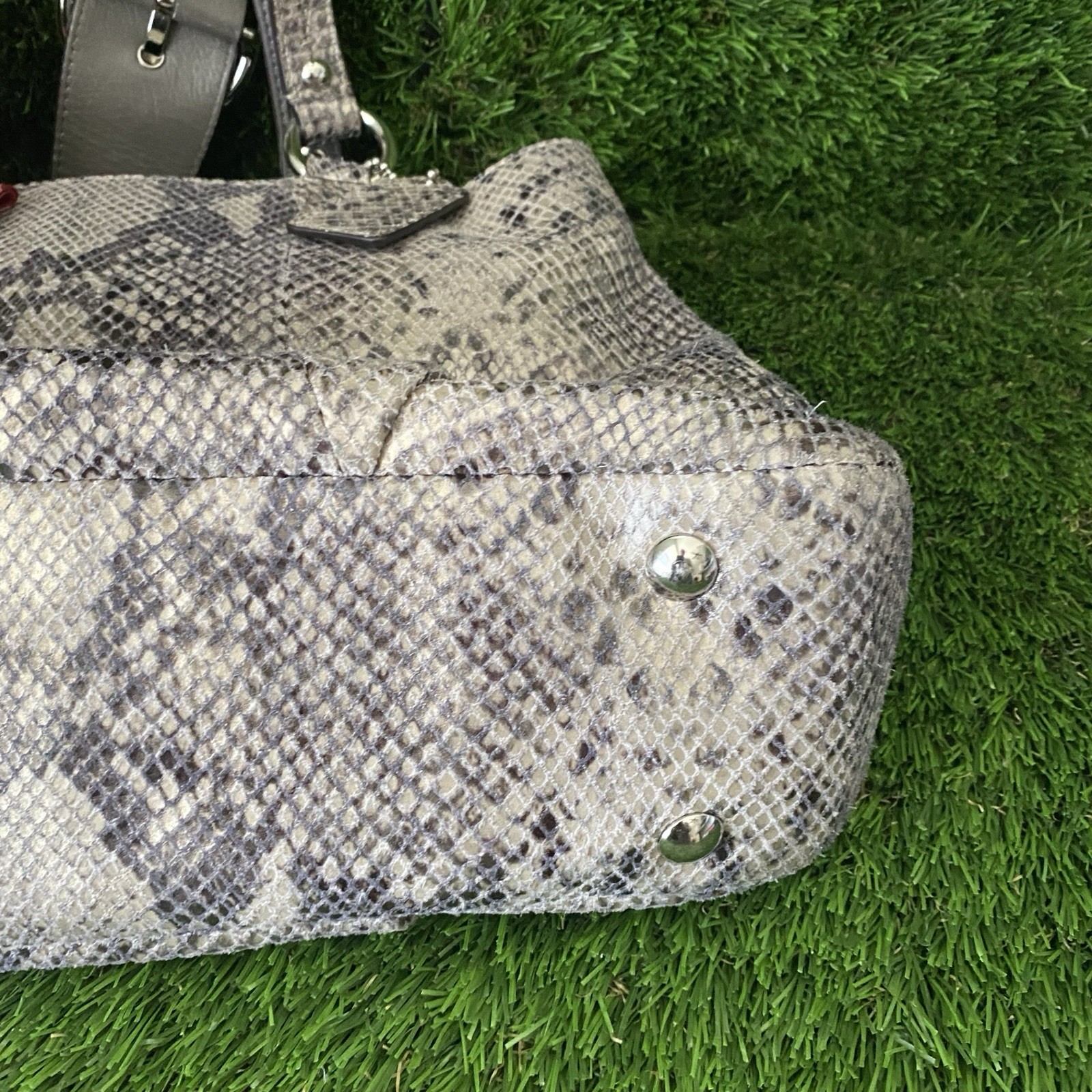 Coach Soho Python Snake Embossed Faux Leather Med… - image 11