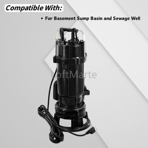 220V 1PS 4200 GPH 2''NPT Abwasserschleifer Pumpe für Keller Sumpf Becken Abwasser Brunnen - Bild 4 von 17