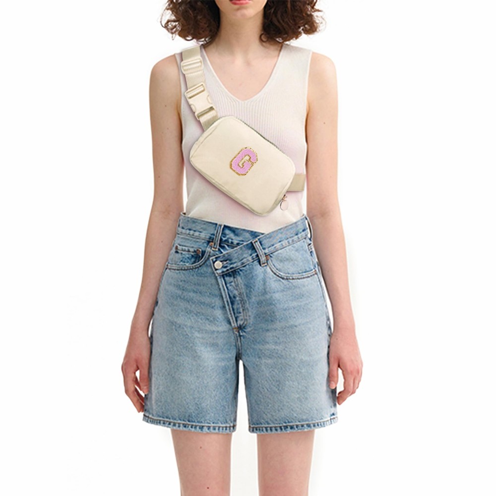 Belt Bag Fanny Pack Crossbody Bags with Initials Letter Patch Cute Stuff Birt...