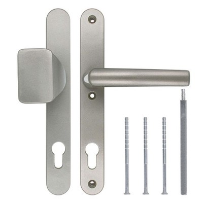 Türgriff / Türdrücker / Türklinke DHS 92mm - Dunkelsilber F9 - mit Knauf