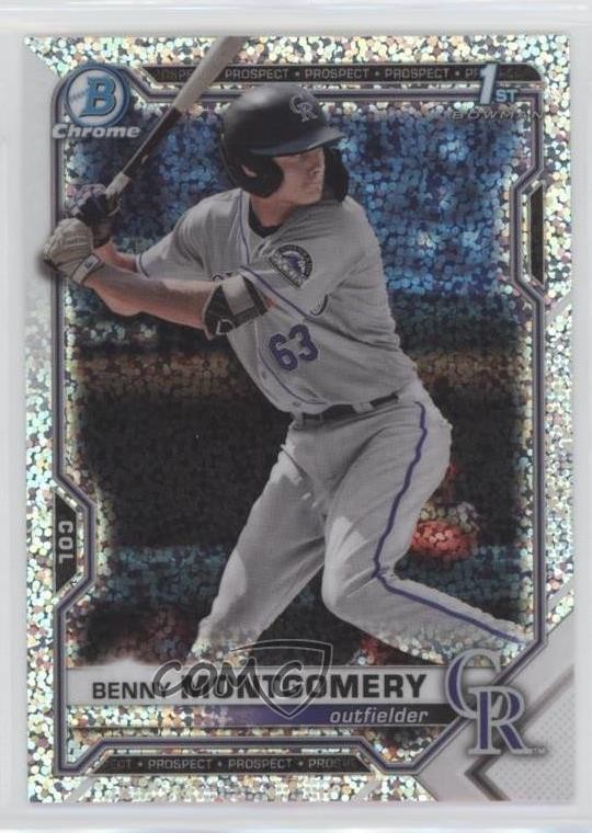 2021 Bowman Draft Chrome Sparkle Refractor Benny Montgomery #BDC-84 02u3