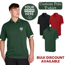 Custom Printed Mens Polo Sport-Tek Club Colorblock Polo Gift For Him ST444
