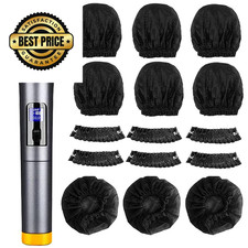 SUNPRO 100pcs Disposable Microphone Covers, Sanitary 3.15x2.56 inch, Black