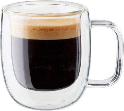 Sorrento plus 2-Pc Double-Wall Glass Espresso Mug Set, 2.7-Oz, 80Ml