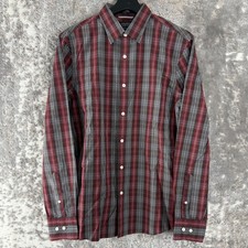 Nordstrom Size M Trim Fit Plaid Casual Button Shirt Long Sleeve Collar